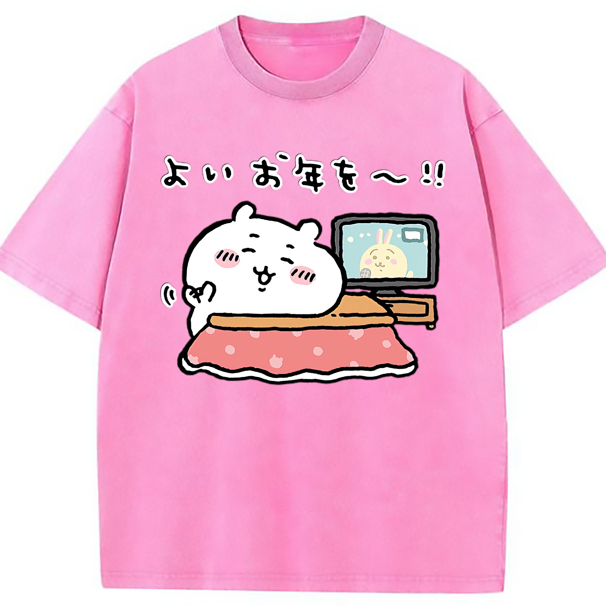 （画像用） ちいかわ ちいかわ Chii-kawa chiikawa 綿100% ヴィンテージ風 半袖Tシャツ（フロントプリント）